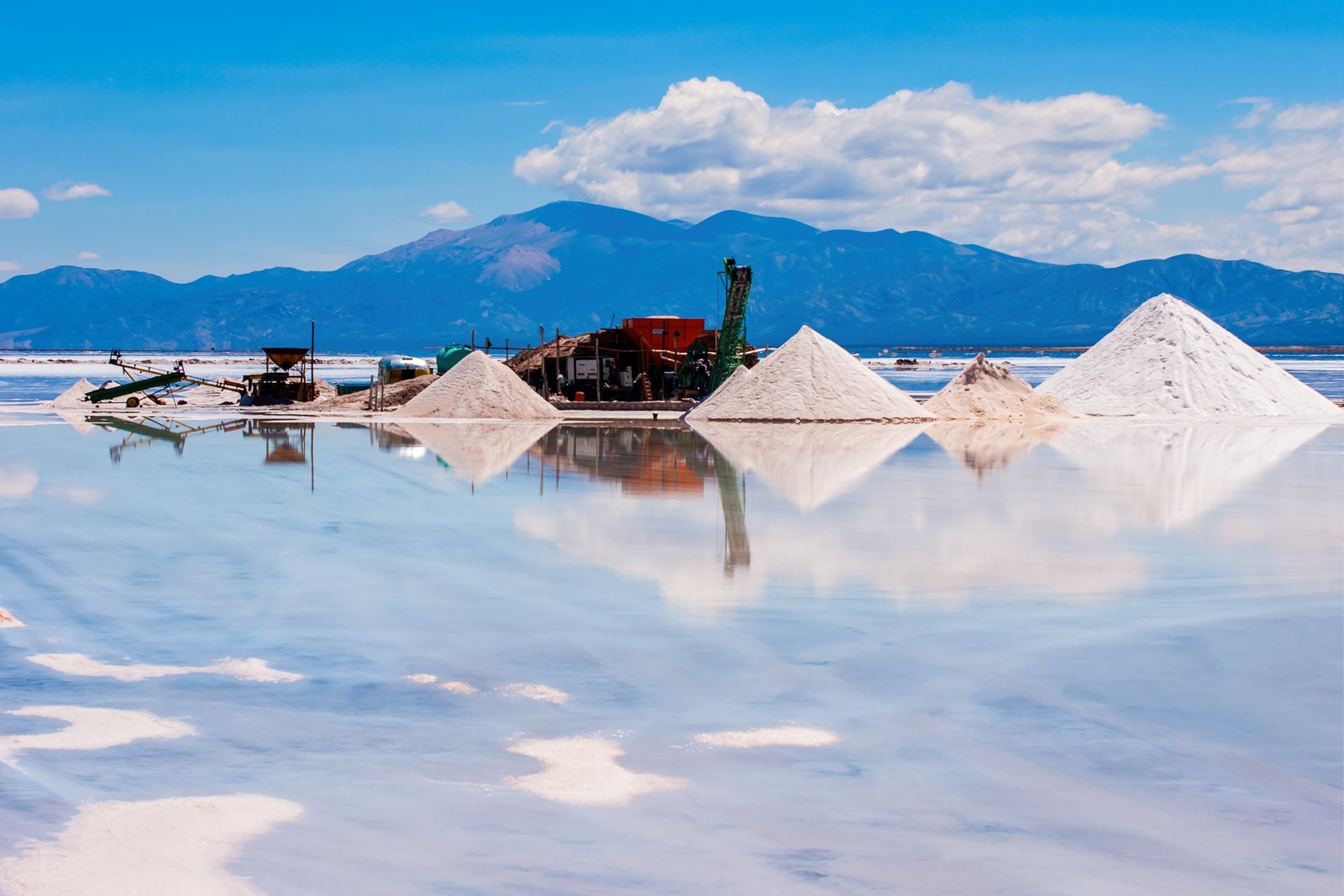 North Sinai salt landscape with crystalline salt deposits